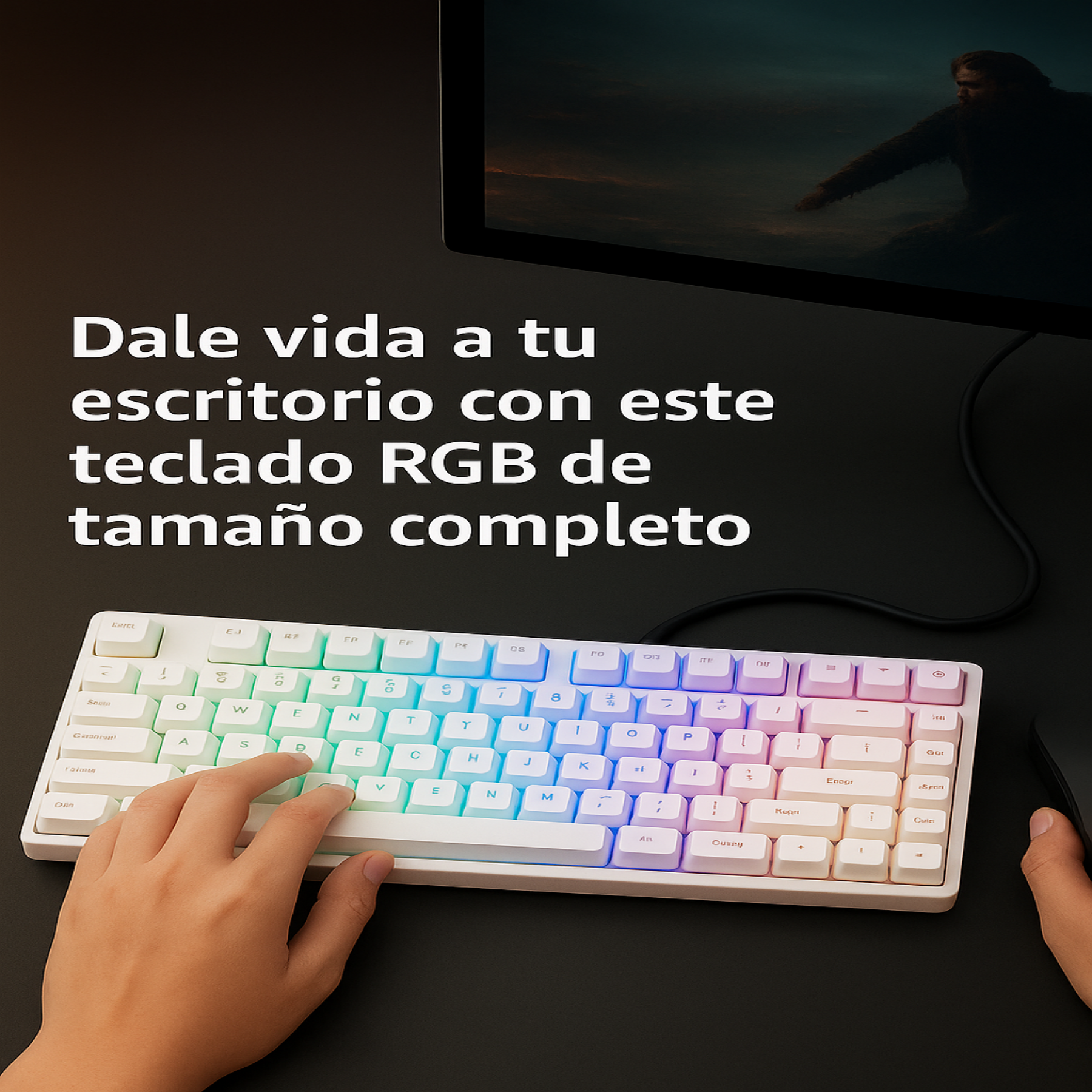 Teclado RGB BLANCO Y NEGRO
